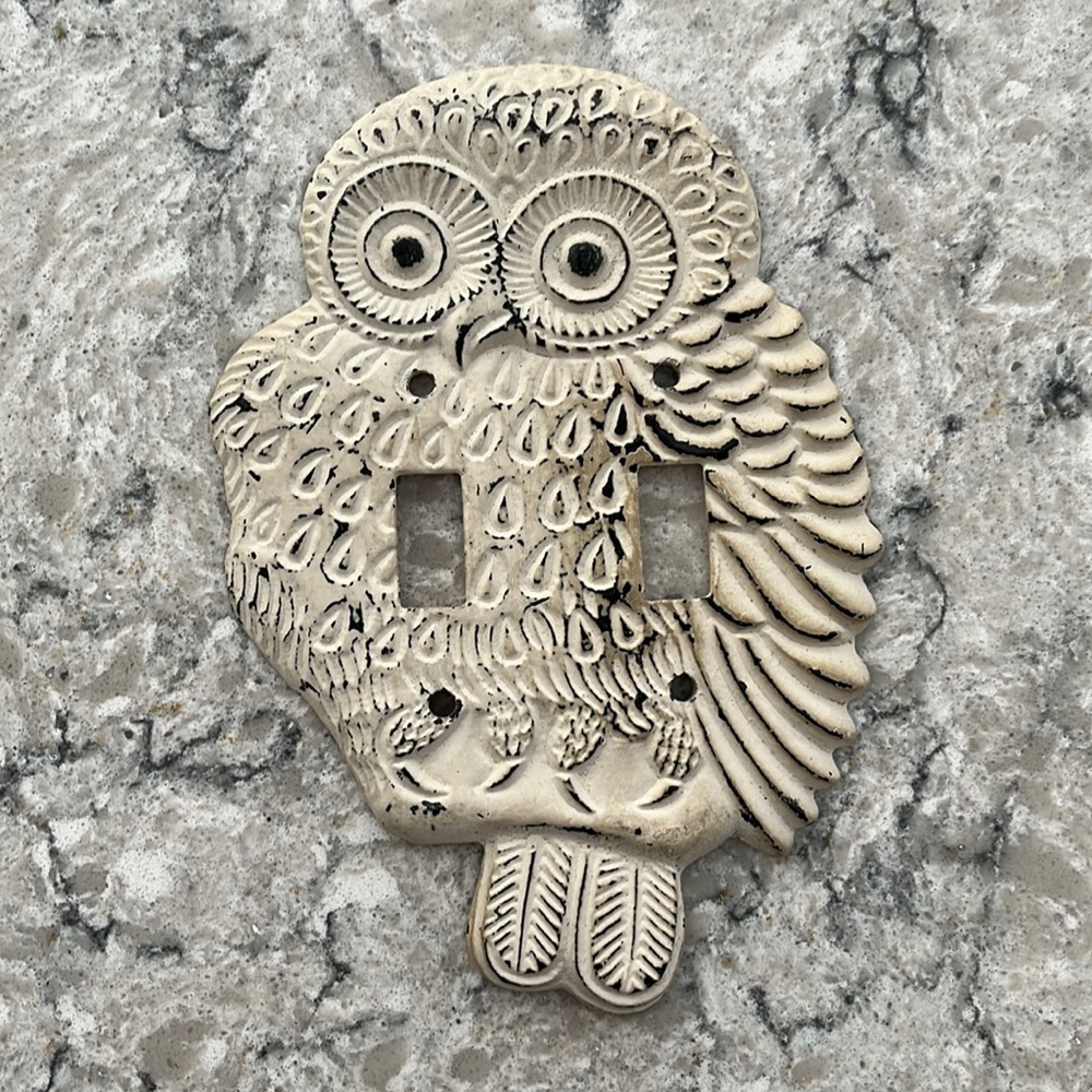 Anthropologie Owl Double Light Switch Plate 🦉eclectic boho decor